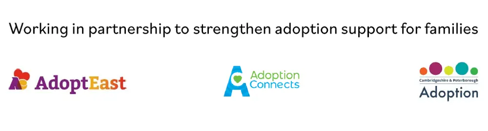 Adopt East, Adoption Connects and Cambridgeshire and Peterborough Adoption logos